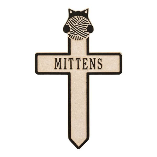 Kitten And Cross Pet Limestone Dedication Plaque